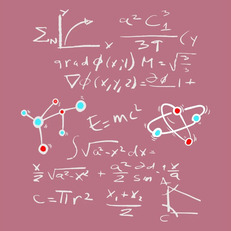 Physics Math Formula with Atoms and Molecules