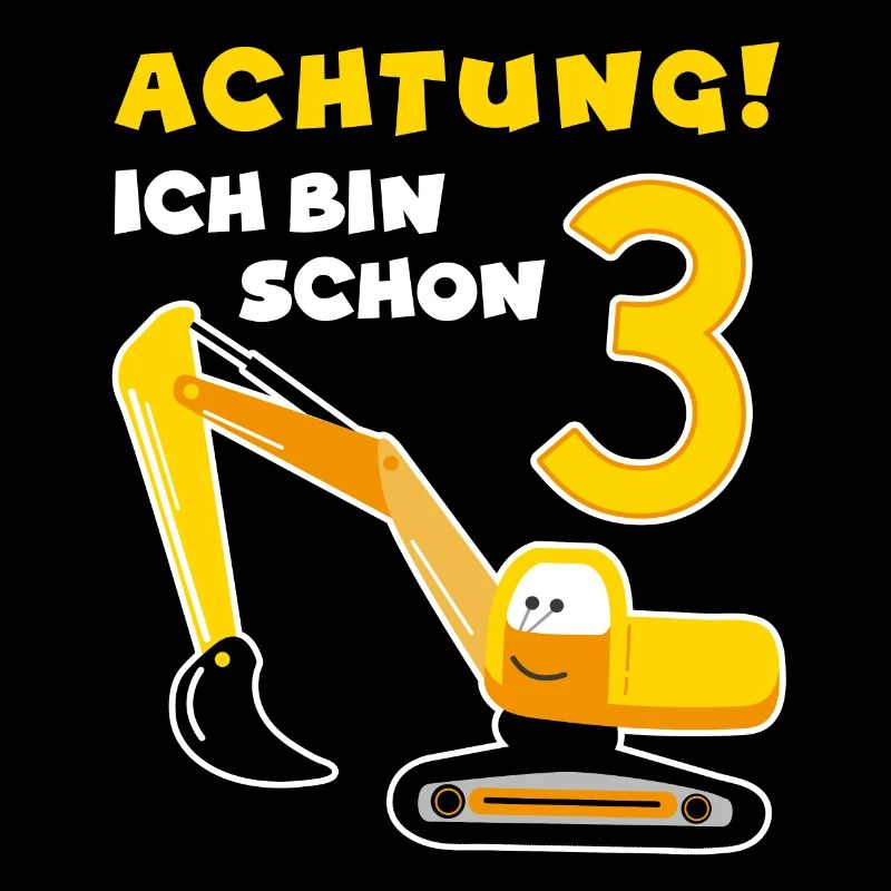Kinder Bagger Geburtstagsshirt 3 Jahre Baustelle