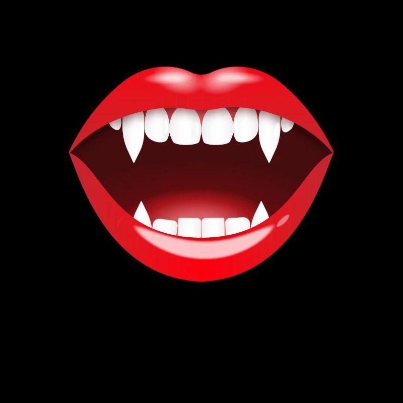 Vampire Halloween funny red lips sharp teeth