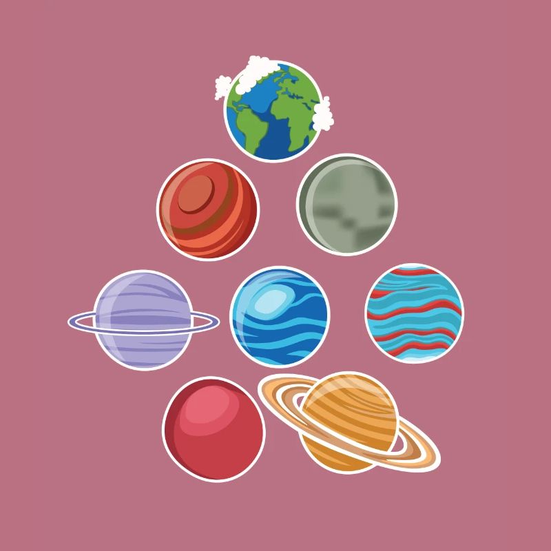 Eight Planets Solar System Space