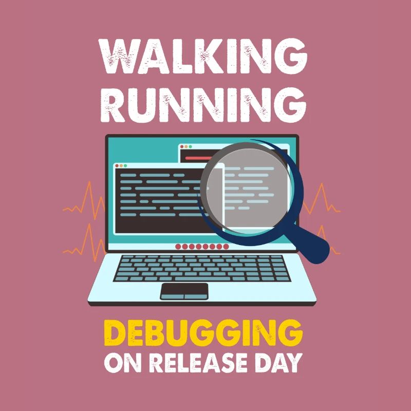 Walking Running Debugging on releas day Shirt