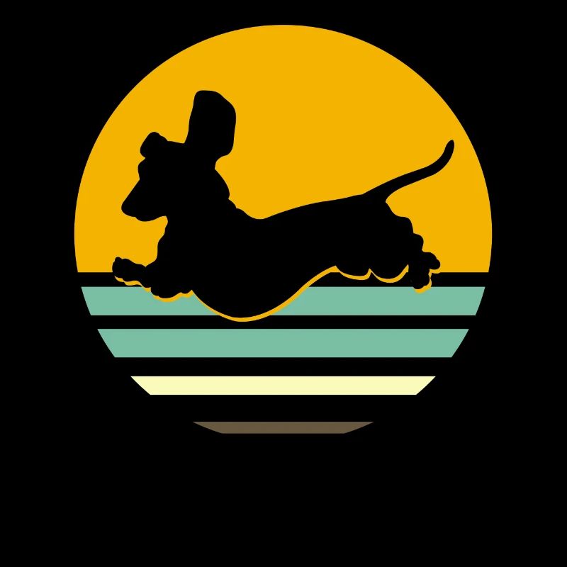Cadeau de silhouette de chien teckel rétro teckel