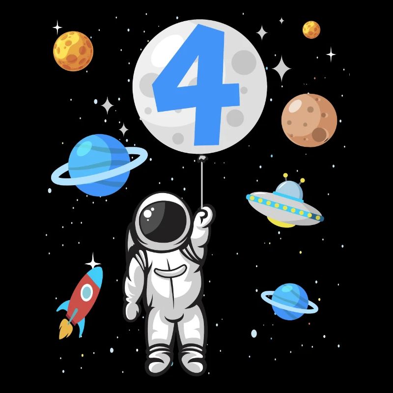 Astronaute fusée 4ème anniversaire de l’espace 4 ans