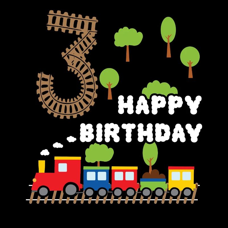 Junge Geburtstagsshirt 3 Jahre Zug Eisenbahn