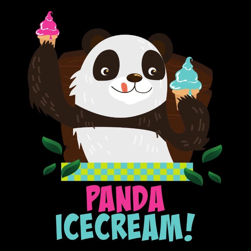 Panda mit Eiscreme