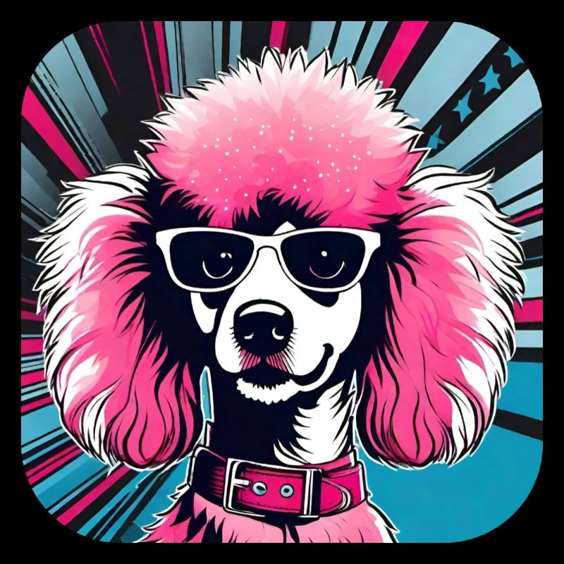 Caniche Pop Art rose mignon