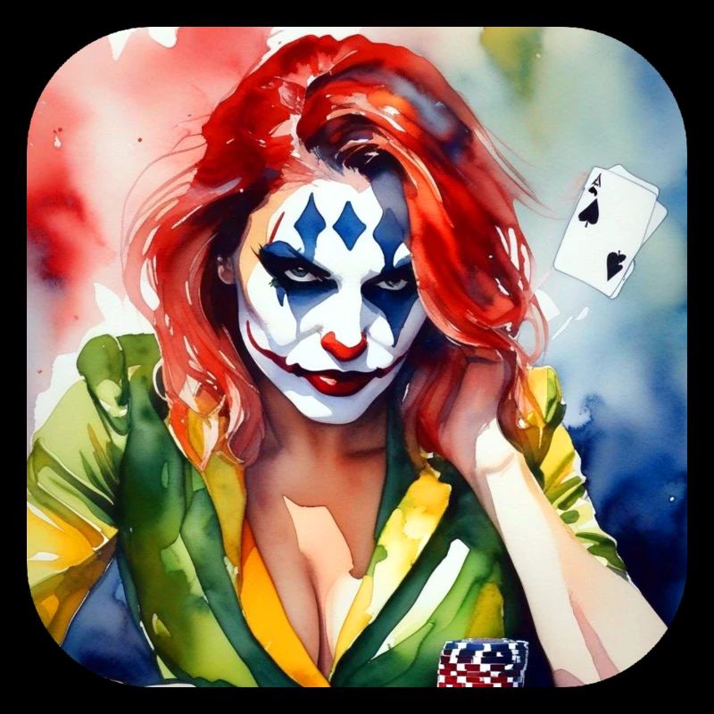 Cooles Harlequin Poker Gothic Mädchen