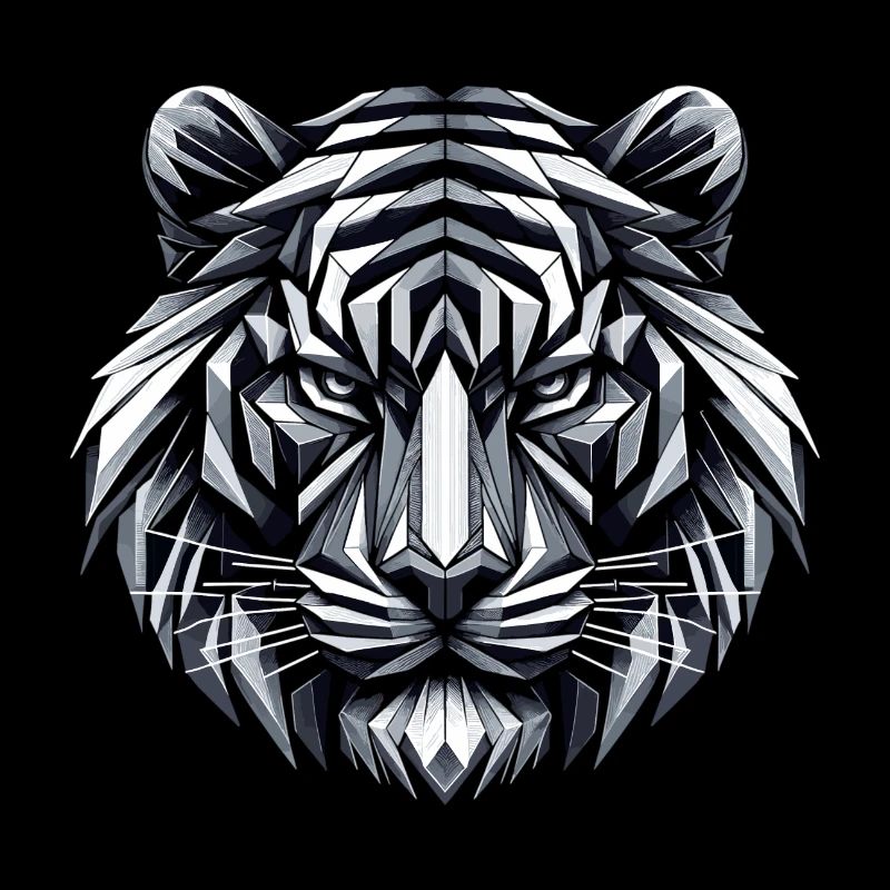 Tiger Head Geometric Geometry Gift