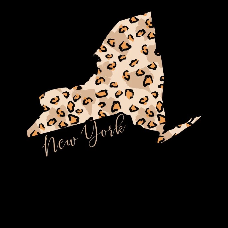 Leopard print map New York State