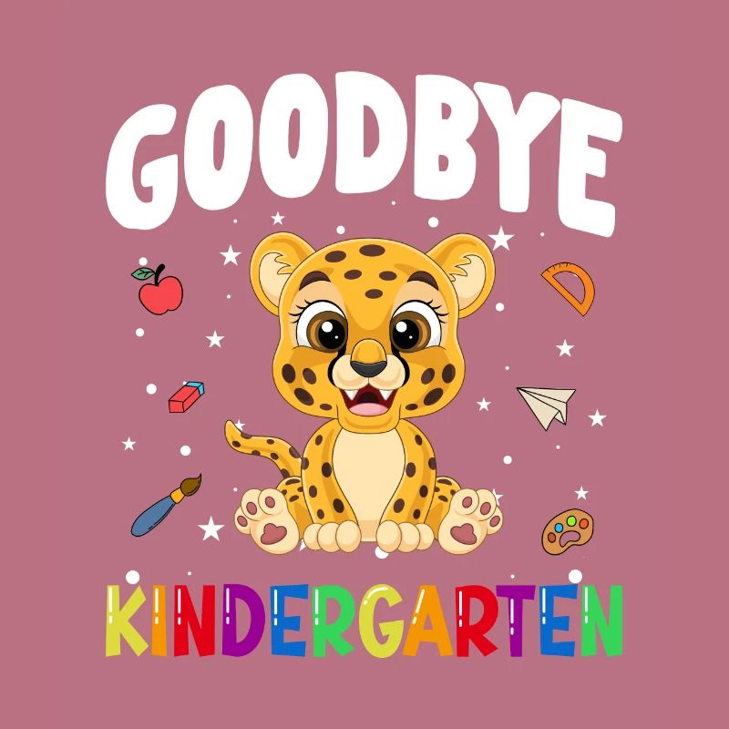 Goodbye Kindergarten Leopard Einschulung Schule