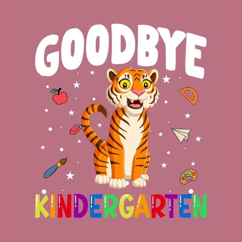 Goodbye Kindergarten Tiger Einschulung Schule