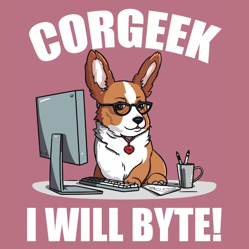 Corgi with glasses I Will Byte computer geek Corgeek