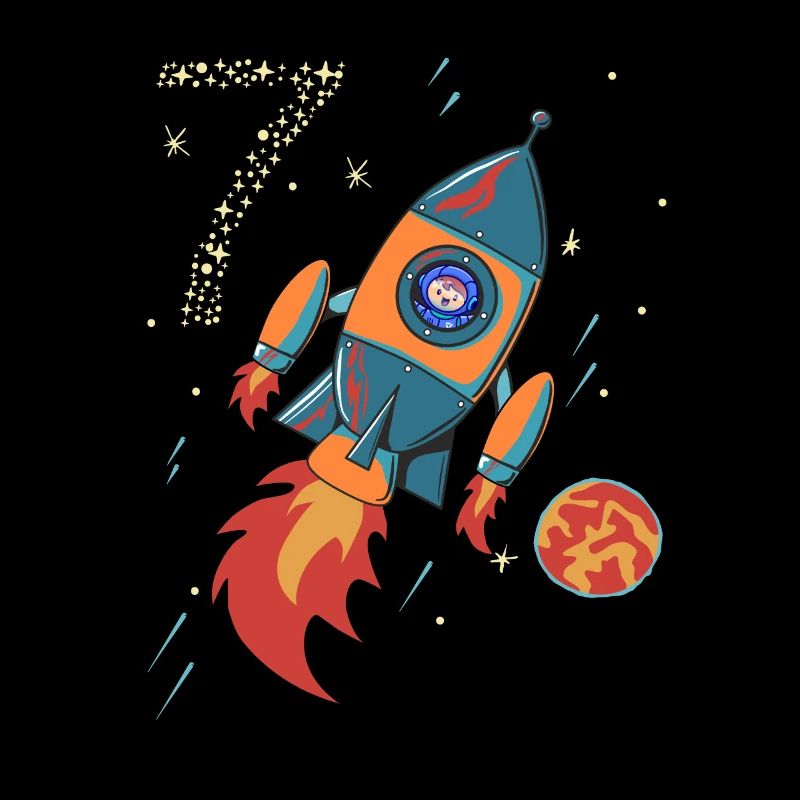 Astronaute de l’espace fusée 7 ans anniversaire