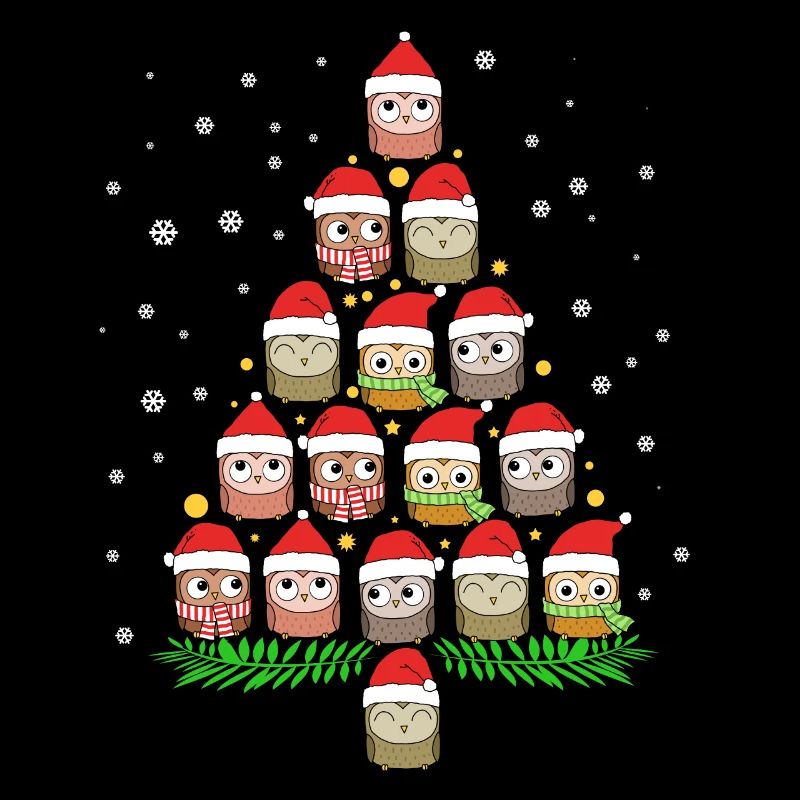 Weihnachtsbaum Eulen Weihnachten Eulenshirt Eule