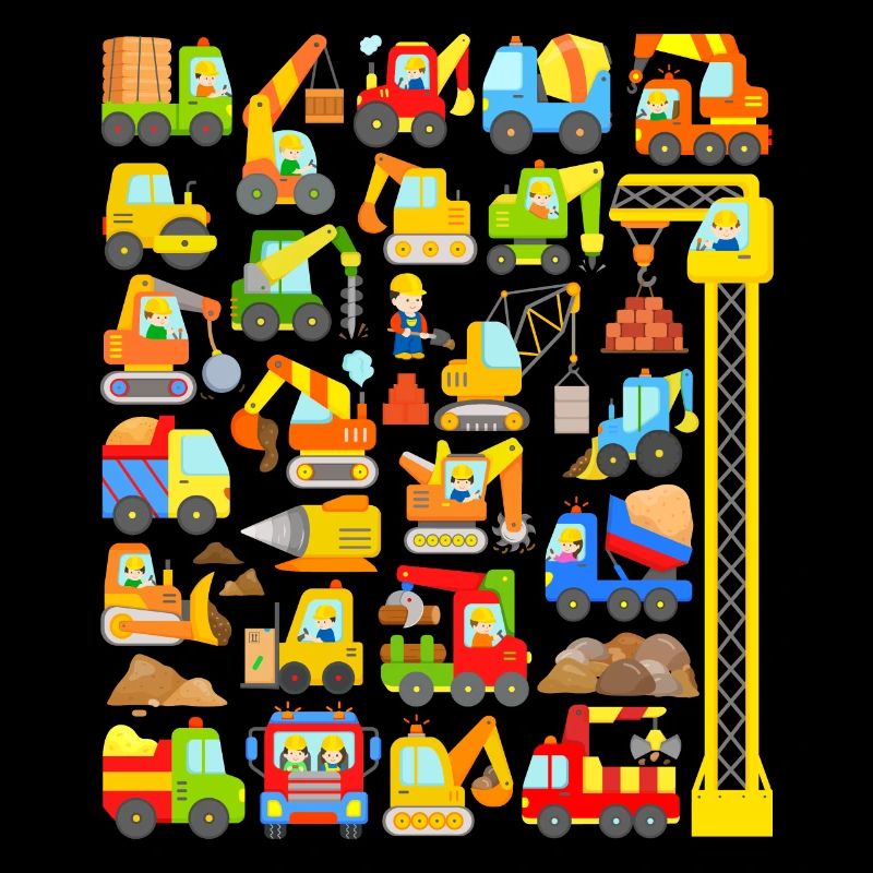 25 construction vehicles for children