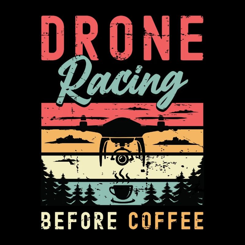 Amateur de course de drones avant la course de drones amateur de café