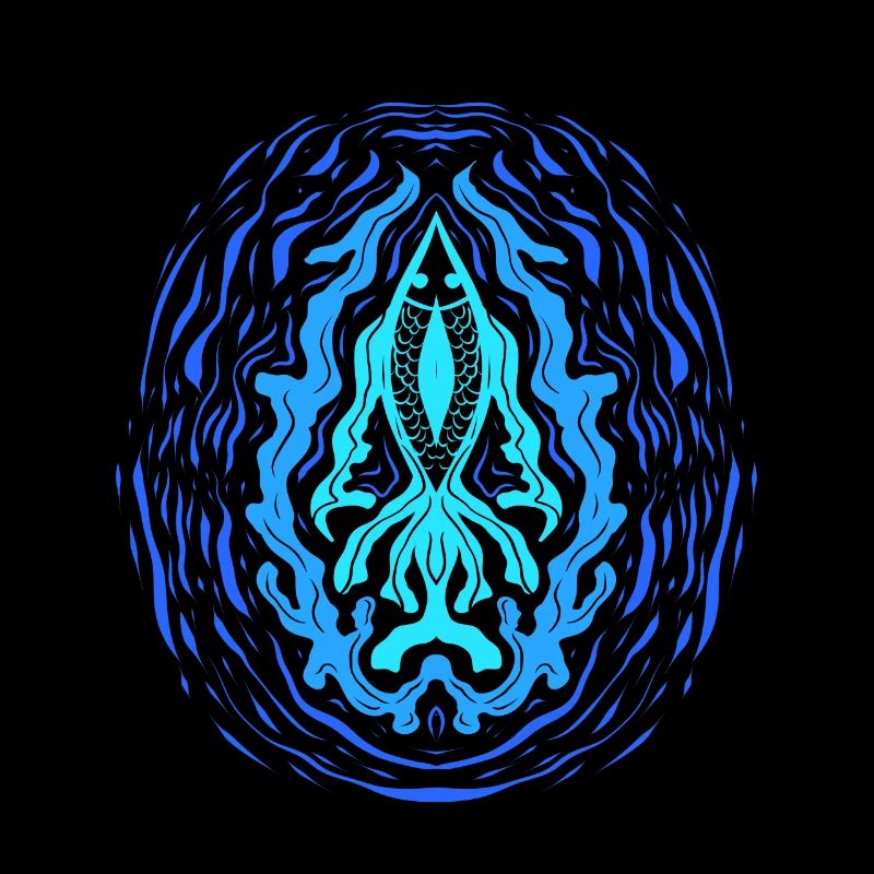 "AQUA" ~ Psychedelic Fish Pattern