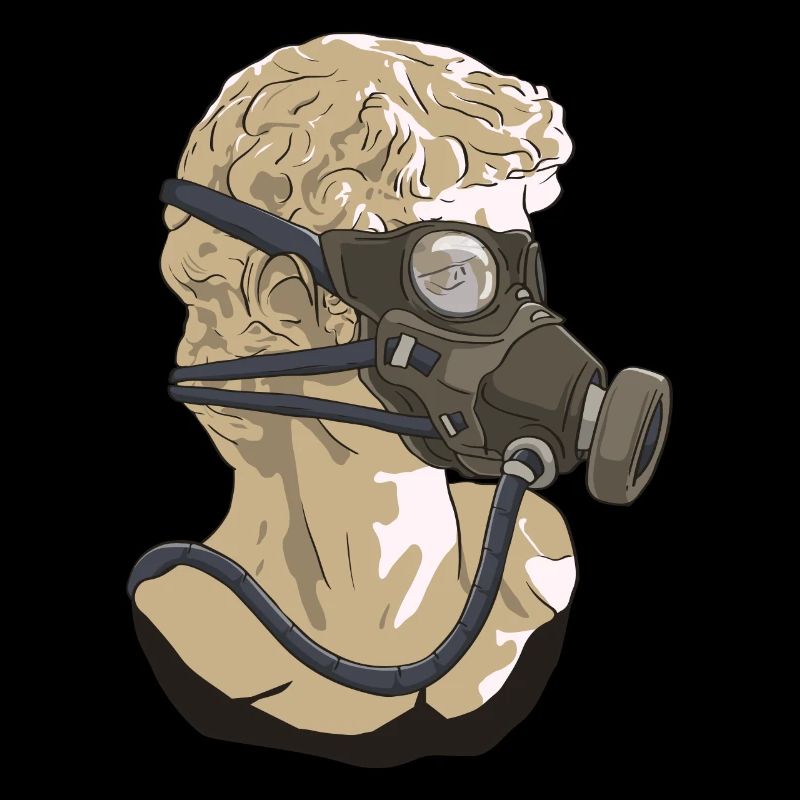 Zombiecore Ästhetische David Kopf Statue Maske