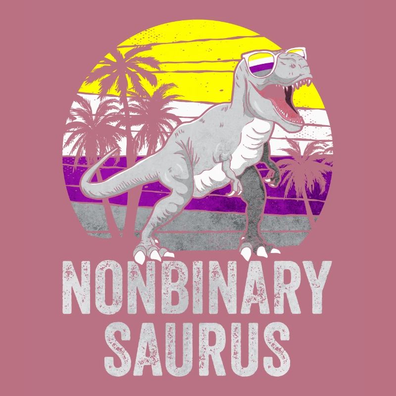 Non Binary Pride Flag Dinosaur Trex LGBTQ