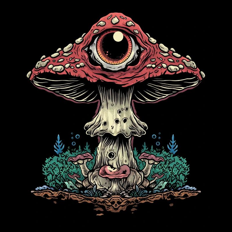 Cottagecore Weirdcore Esthétique Champignon Globe oculaire C