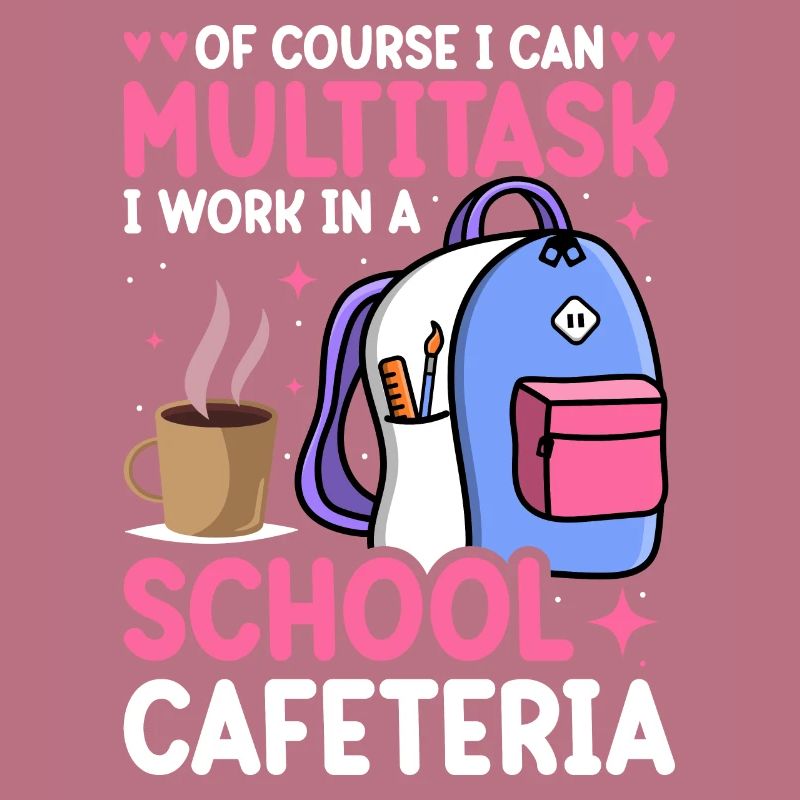 Cafétéria Employé Déjeuner Dame Multitâche