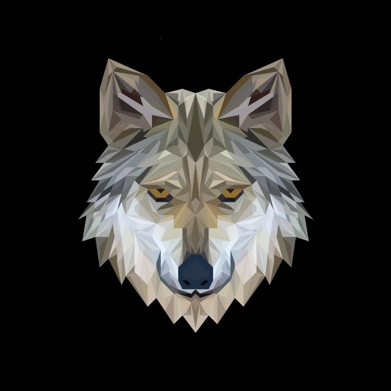 Polygone de visage de loup 3D