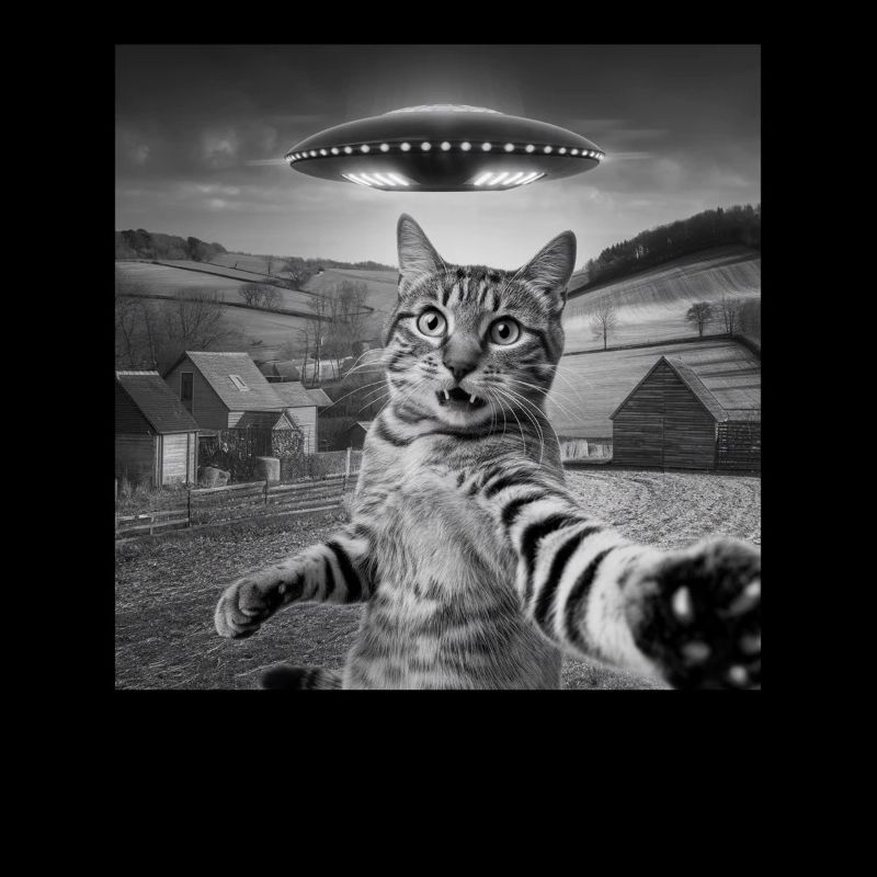 Alien Encounter Cat Selfie