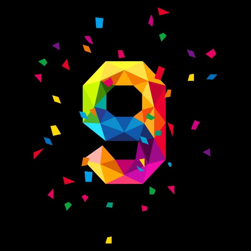 Geburtstag birthday 9 neun