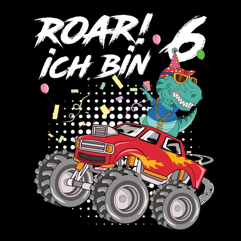 6. Geburtstag Kindergeburtstag Roar Ich Bin 6