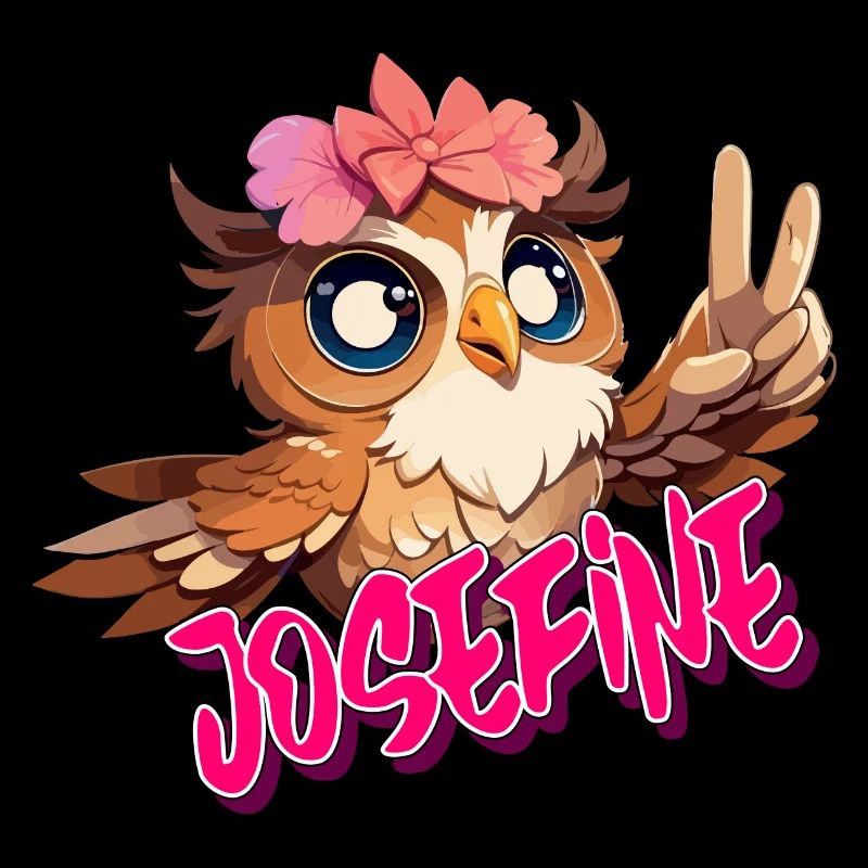 JOSEFINE - Schöner Mädchen Name mit süßer EULE