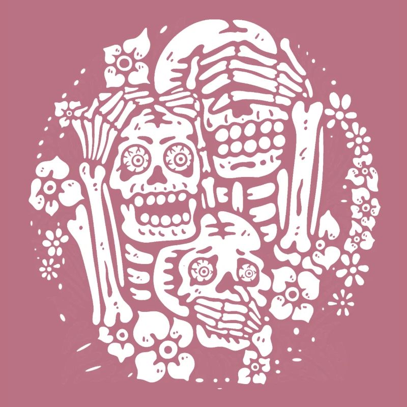 Three Wise Men - Human Skeletons with Flowers