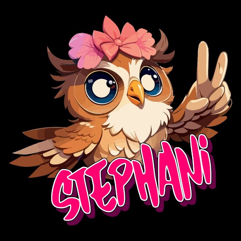 STEPHANI - Schöner Mädchen Name mit süßer EULE