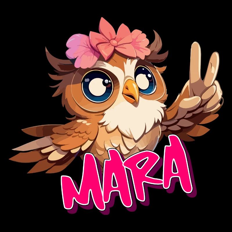 MARA - Schöner Mädchen Name mit süßer EULE