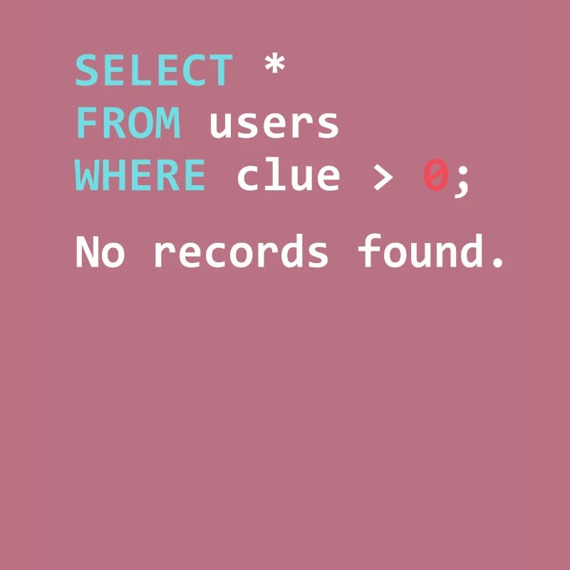 Lustiges Programmer Geschenk SQL Query