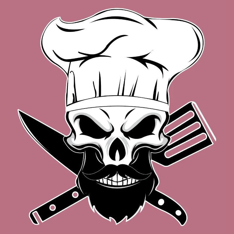 koch bart skelett chefkoch bärtig knochen backen