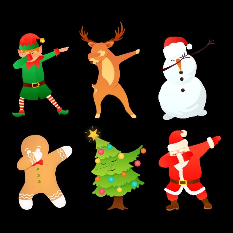 Dabbing Weihnachten Lebkuchenmann Weihnachtsbaum