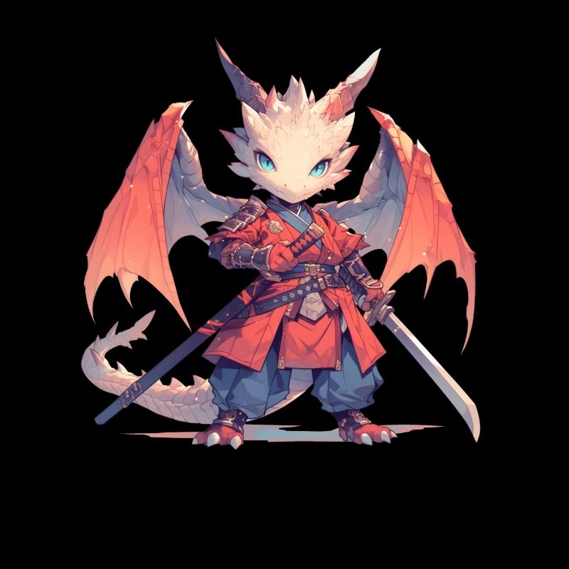 Drache Samurai Japanisch Kawaii Drache