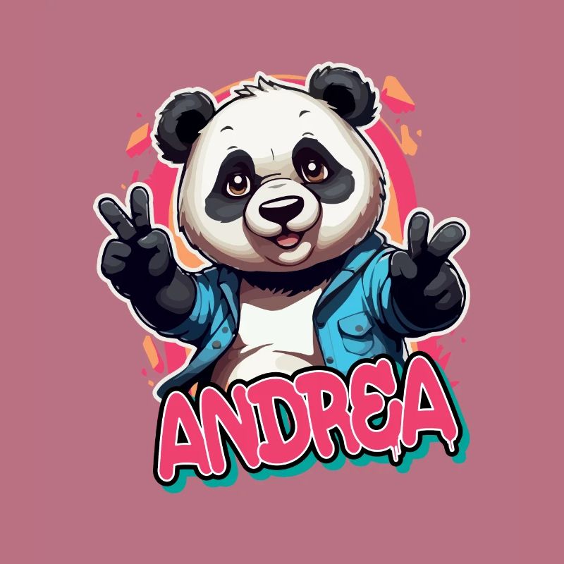 ANDREA - Schöner Mädchen Name mit coolem Panda