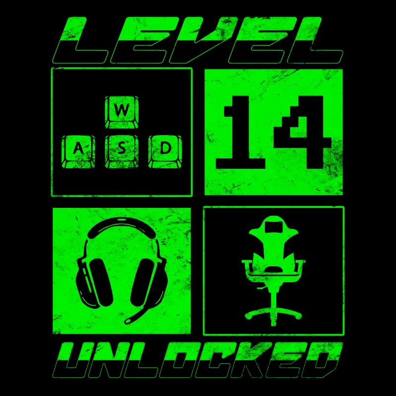 Level 14 Unlocked Gambler 14th Birthday Gift