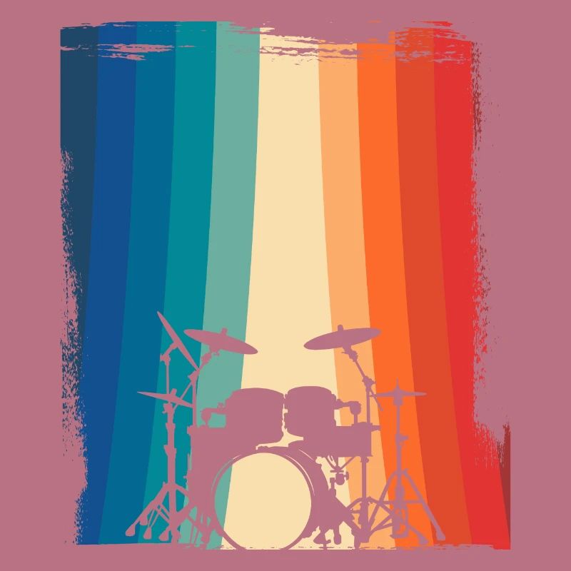 Bande rétro de cadeau d'instrument de batteur