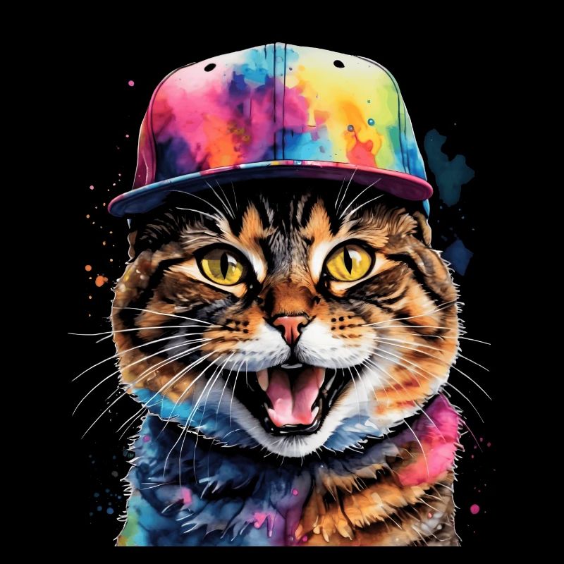 Chat Snapback Cap Coloré Drôle Animal Design Imprimer
