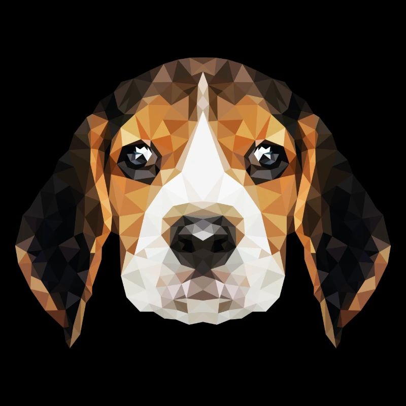 Polygon Hund | Hunde Kopf | Hundekopf Beagle
