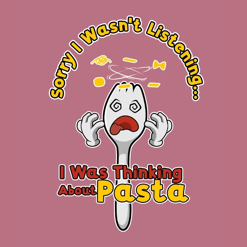 Thinking About Pasta Ironic Fork Spaghetti Italian