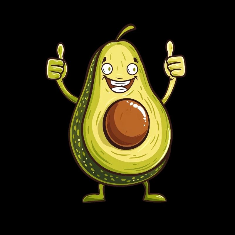 Funny avocado with thumbs up