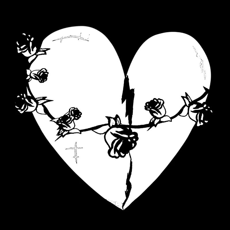 herz rosen narben grau symbol