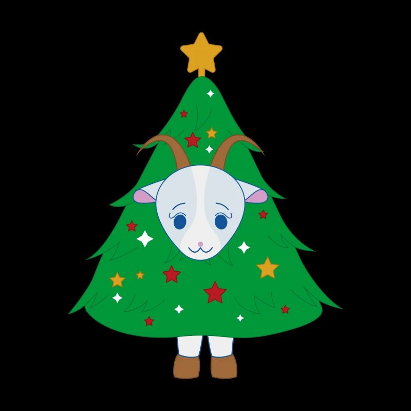 Goat dressed as a Christmas tree