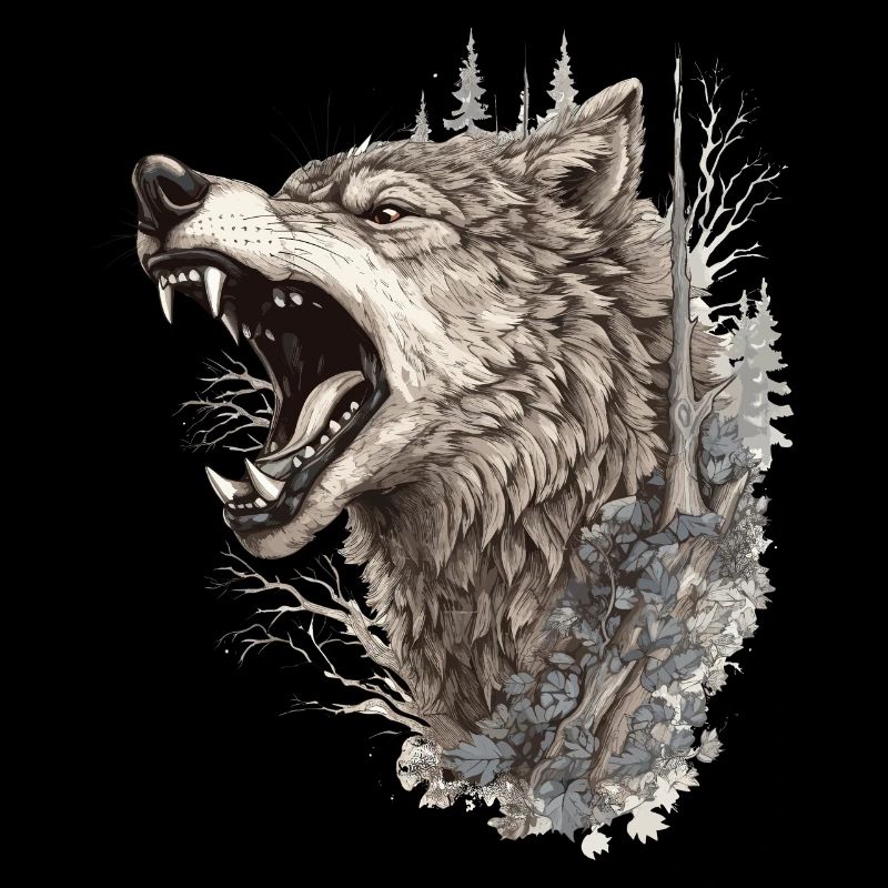 Wolf Wolf Head Scratch Marks Claws Wild Forest Hunter