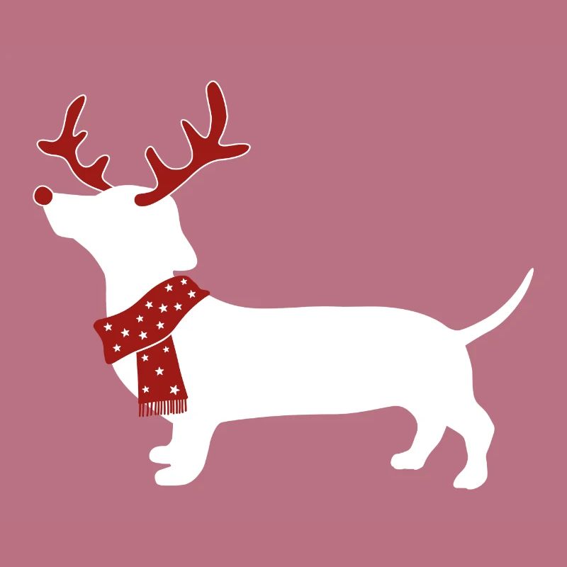 Teckel de Noël Teckel avec des bois