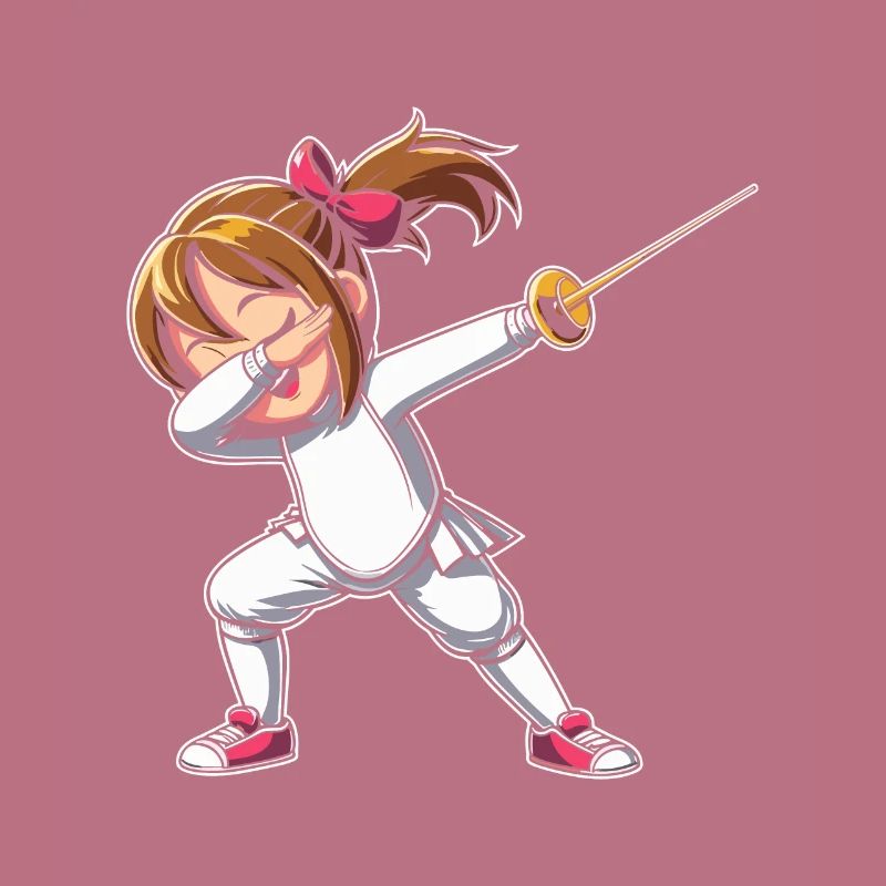 Doublage Fille Escrimeur Clôture Épée Épée Épée Escrime
