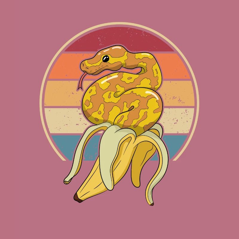 Retro Schlange Schuppenkriechtiere Python Banana